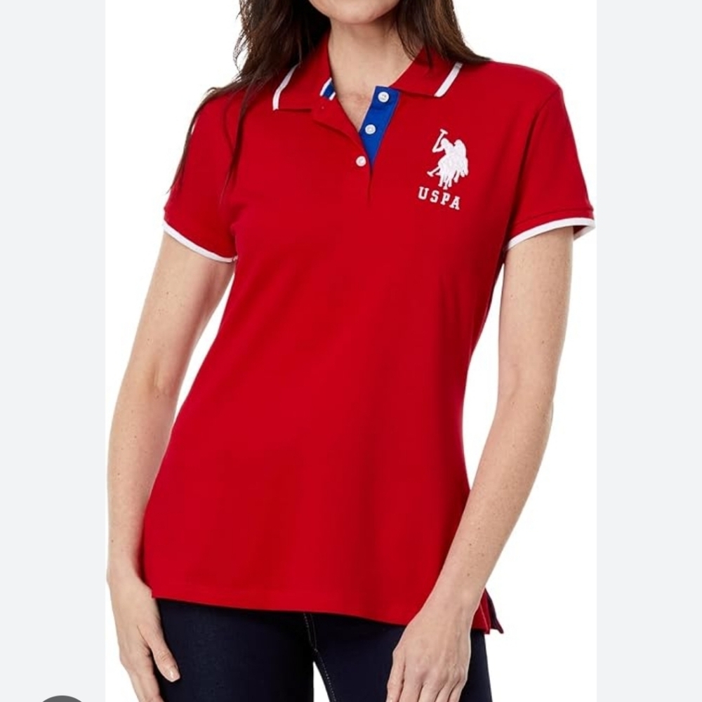 U.S. Polo Assn Women Short Sleeve Red  Polo Shirt SzM Pony Logo USPA 3 Classic - Picture 15 of 15